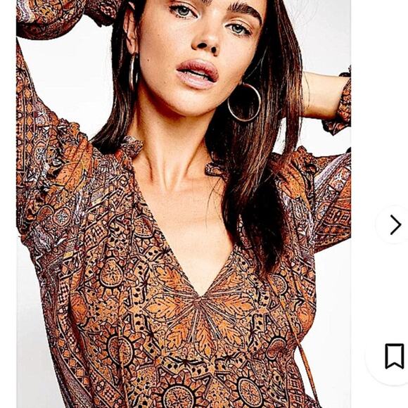 Free people little runway peasant blouse size S - Picture 3 of 7